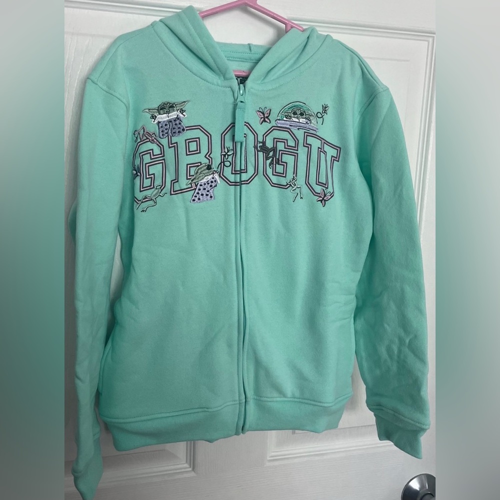 Grogu Star Wars Girls Zipper Jacket, Size 7/8 New
